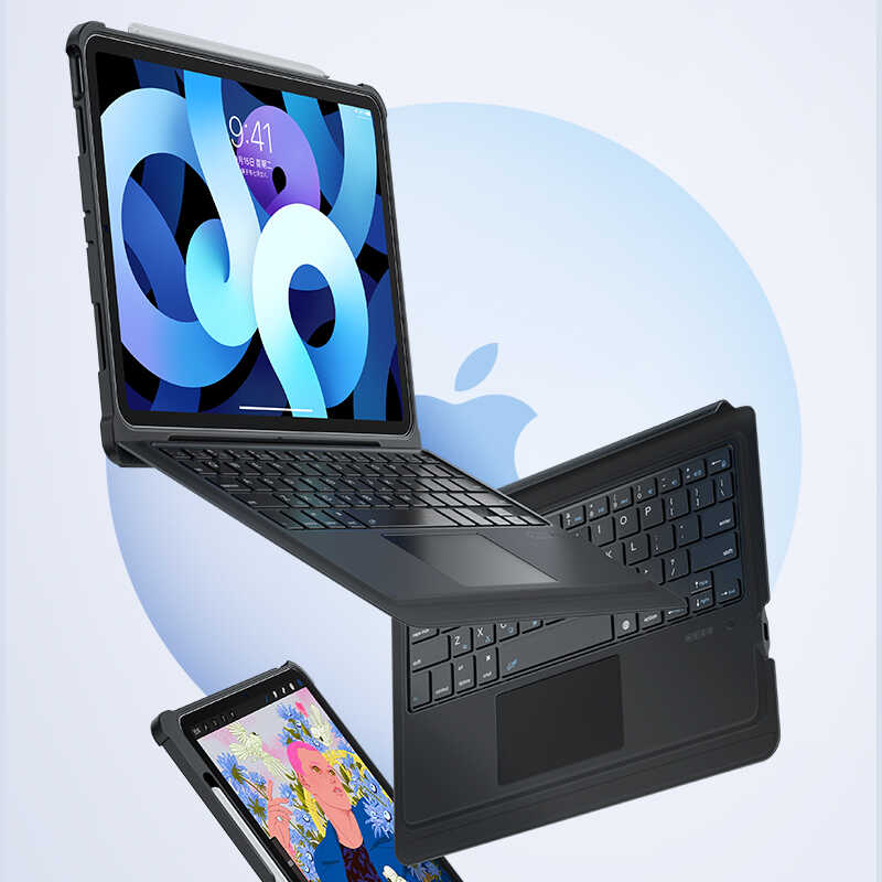 iPad 7. 8. 9. Nesil 10.2" uyumlu Benks Multifunctional Kablosuz Klavyeli Kılıf