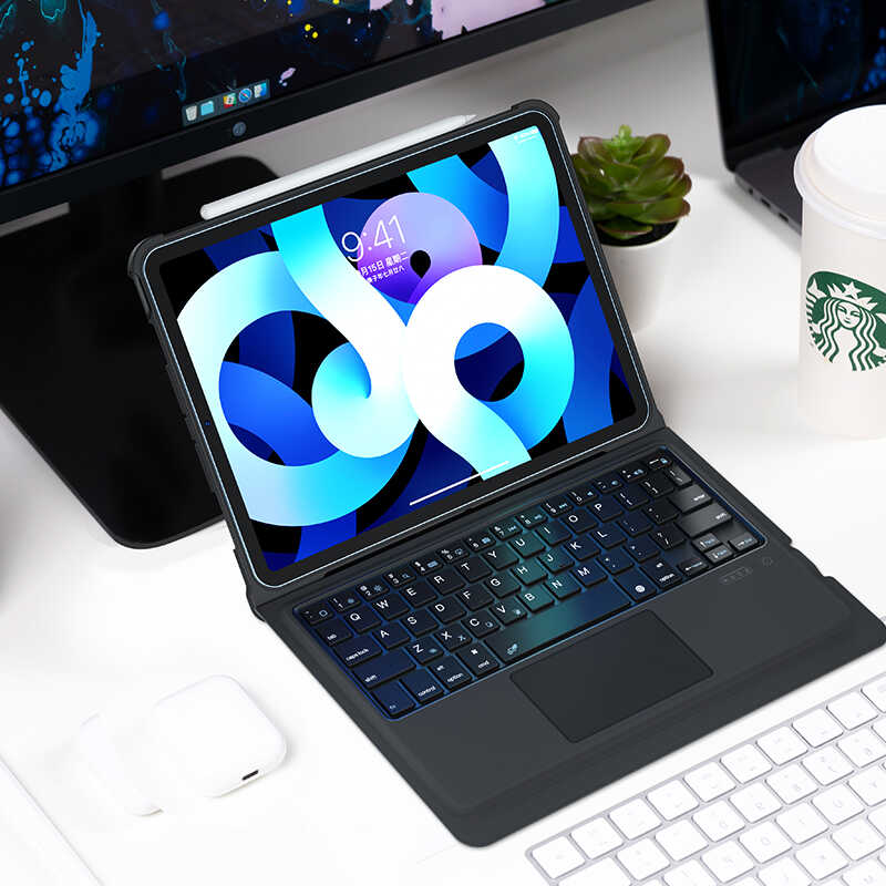 iPad 7. 8. 9. Nesil 10.2" uyumlu Benks Multifunctional Kablosuz Klavyeli Kılıf