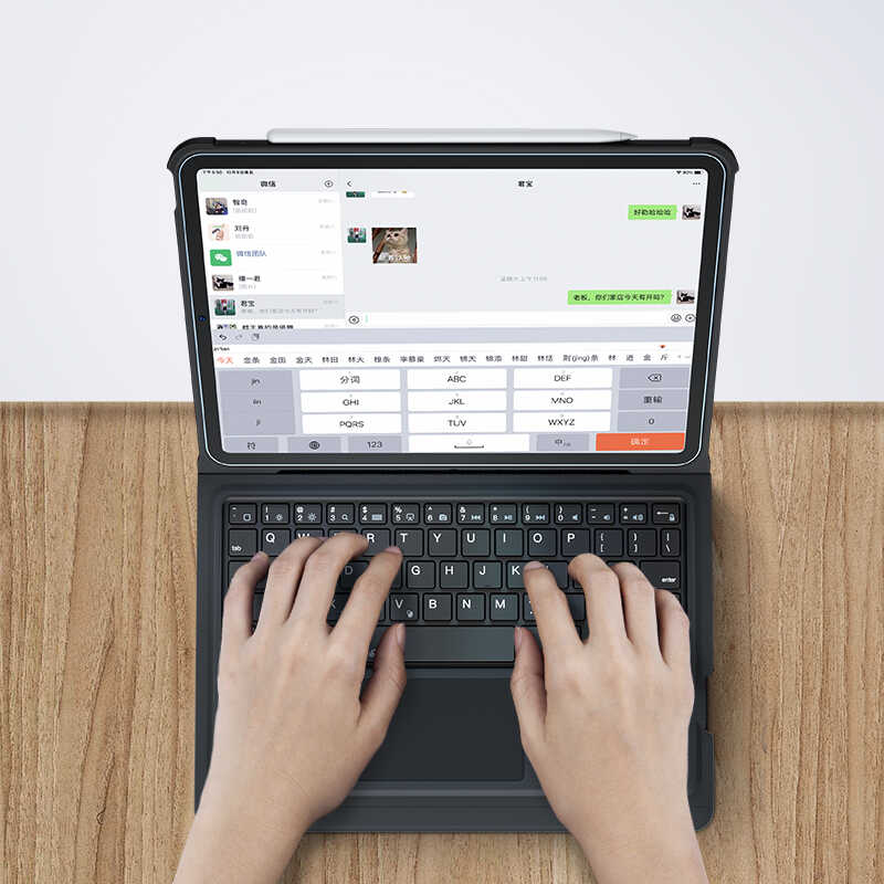 iPad 7. 8. 9. Nesil 10.2" uyumlu Benks Multifunctional Kablosuz Klavyeli Kılıf