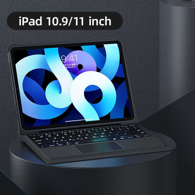 iPad Air 11 M2/M3 2024/2025 - iPad Air 4. 5. Nesil Uyumlu Benks Multifunctional Kablosuz Klavyeli Kılıf