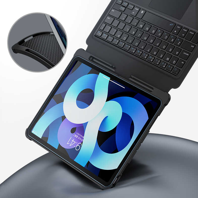 iPad Air 11 M2/M3 2024/2025 - iPad Air 4. 5. Nesil Uyumlu Benks Multifunctional Kablosuz Klavyeli Kılıf