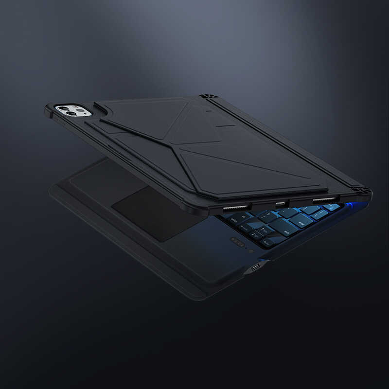 iPad Air 11 M2/M3 2024/2025 - iPad Air 4. 5. Nesil Uyumlu Benks Multifunctional Kablosuz Klavyeli Kılıf
