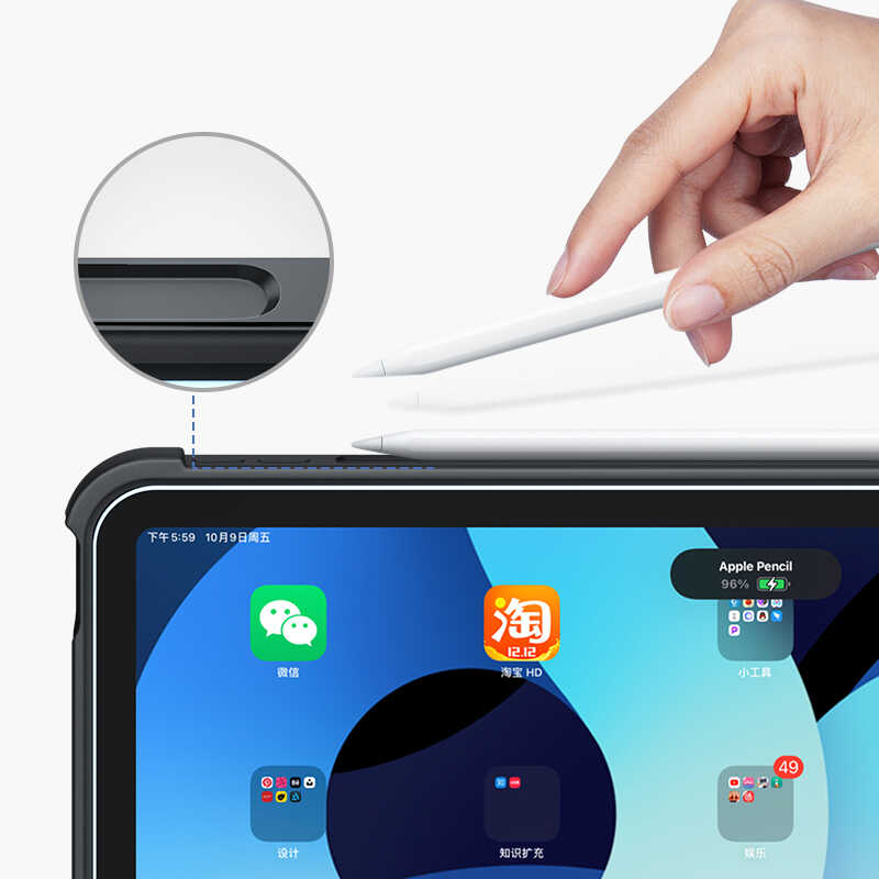 iPad Air 11 M2/M3 2024/2025 - iPad Air 4. 5. Nesil Uyumlu Benks Multifunctional Kablosuz Klavyeli Kılıf
