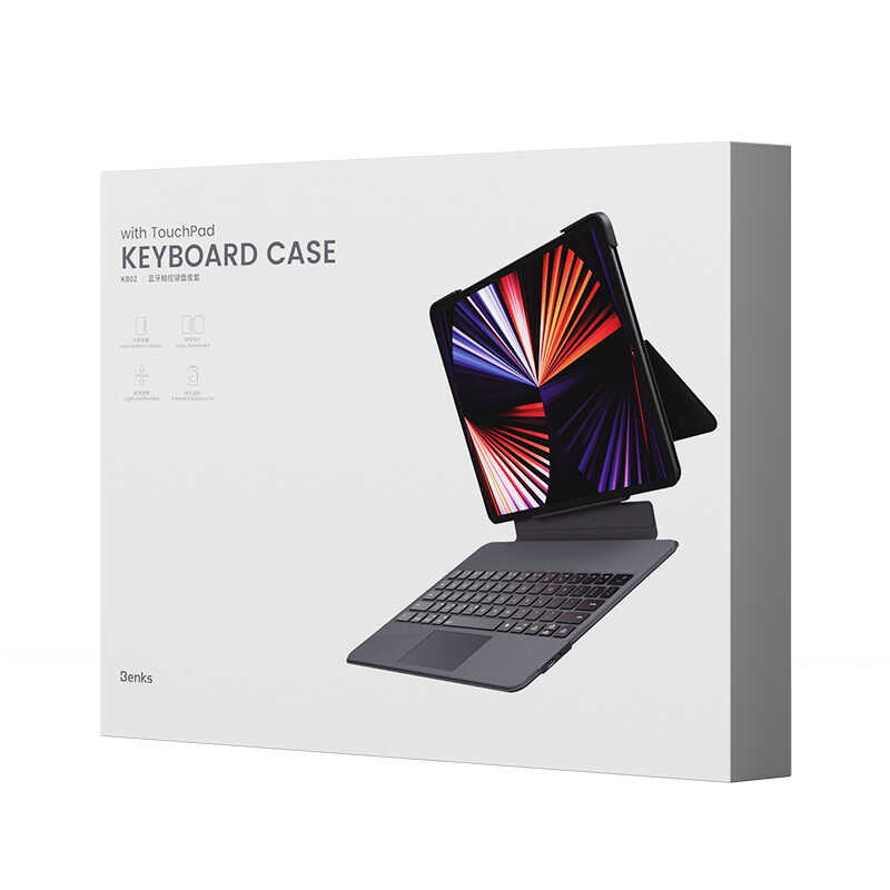 iPad Pro 12.9 4. 5. 6. Nesil uyumlu Benks KB02 Kablosuz Klavyeli Kılıf