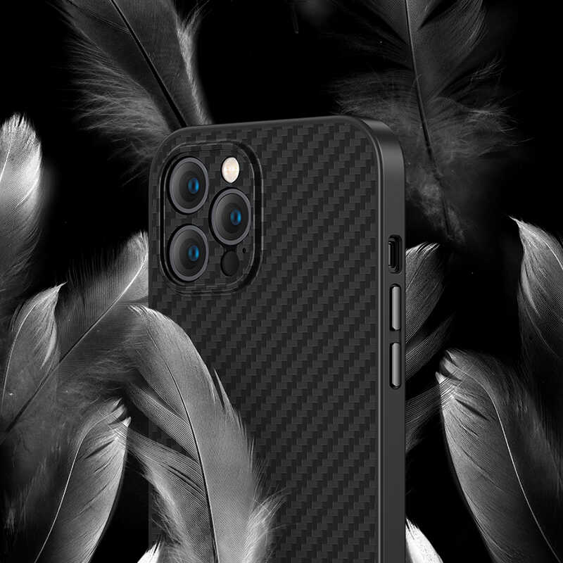 iPhone 12 Pro Max Kılıf Karbon Fiber Benks Hybrid Kevlar Kapak