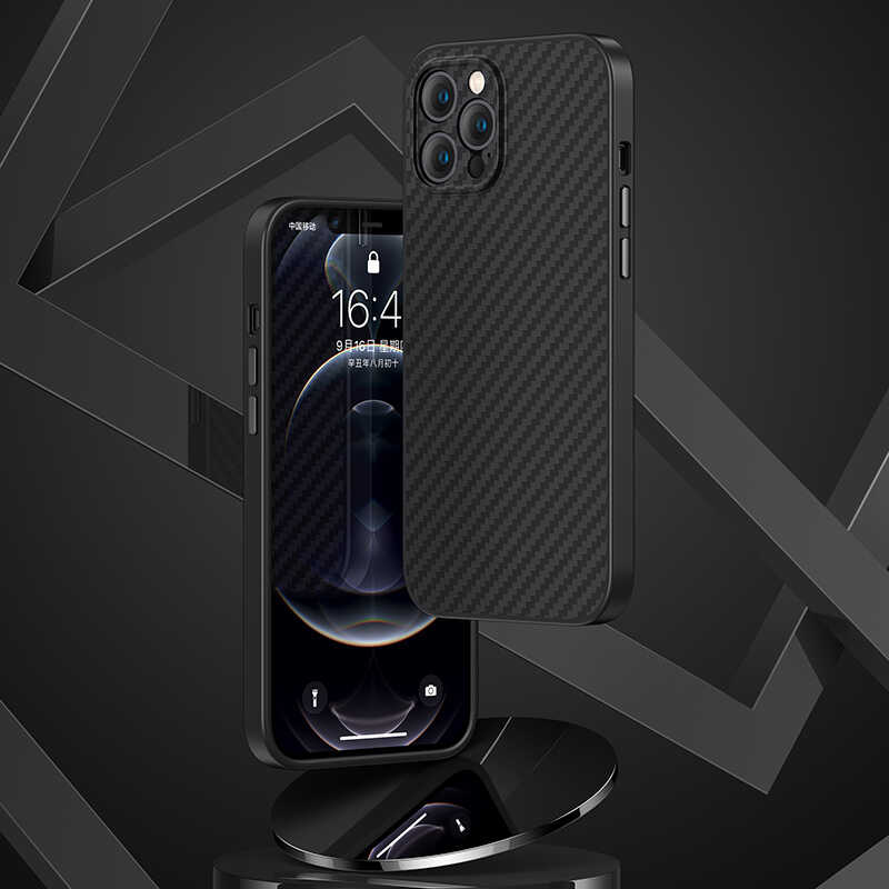 iPhone 12 Pro Max Kılıf Karbon Fiber Benks Hybrid Kevlar Kapak