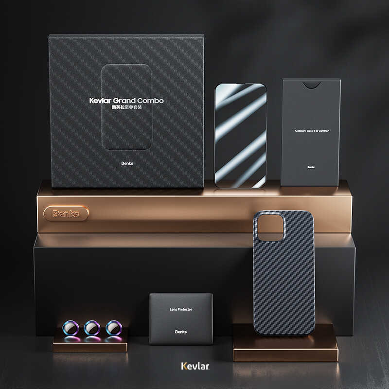 iPhone 13 Pro Kılıf Benks Aramid Magsafe 3 in 1 Set