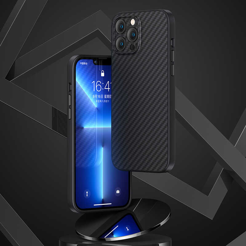 iPhone 13 Pro Max Kılıf Karbon Fiber Benks Hybrid Kevlar Kapak