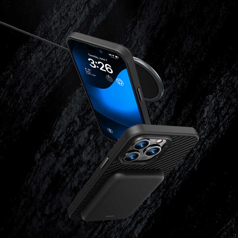 iPhone 14 Kılıf Magsafe Özellikli Karbon Fiber Benks Civilian Aramid Protective Kapak