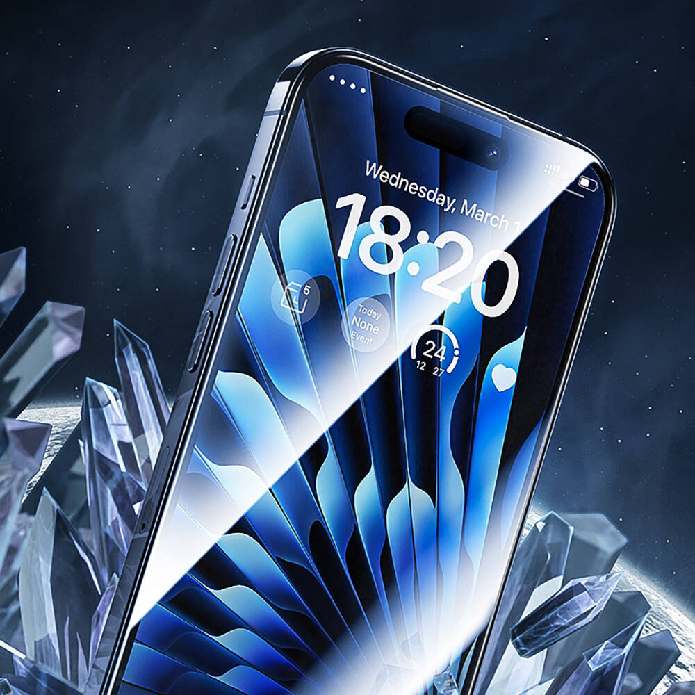 iPhone 14 Pro / 15 uyumlu Benks Glass Warrior HD Cam Ekran Koruyucu + Kolay Uygulama Aparatlı