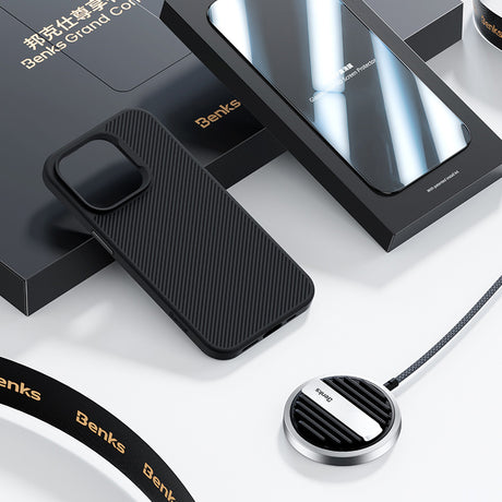 iPhone 14 Pro Benks Grand Combo MFM01 3in1 Aksesuar Seti Kılıf-Ekran Koruyucu-Wireless Şarj Aleti
