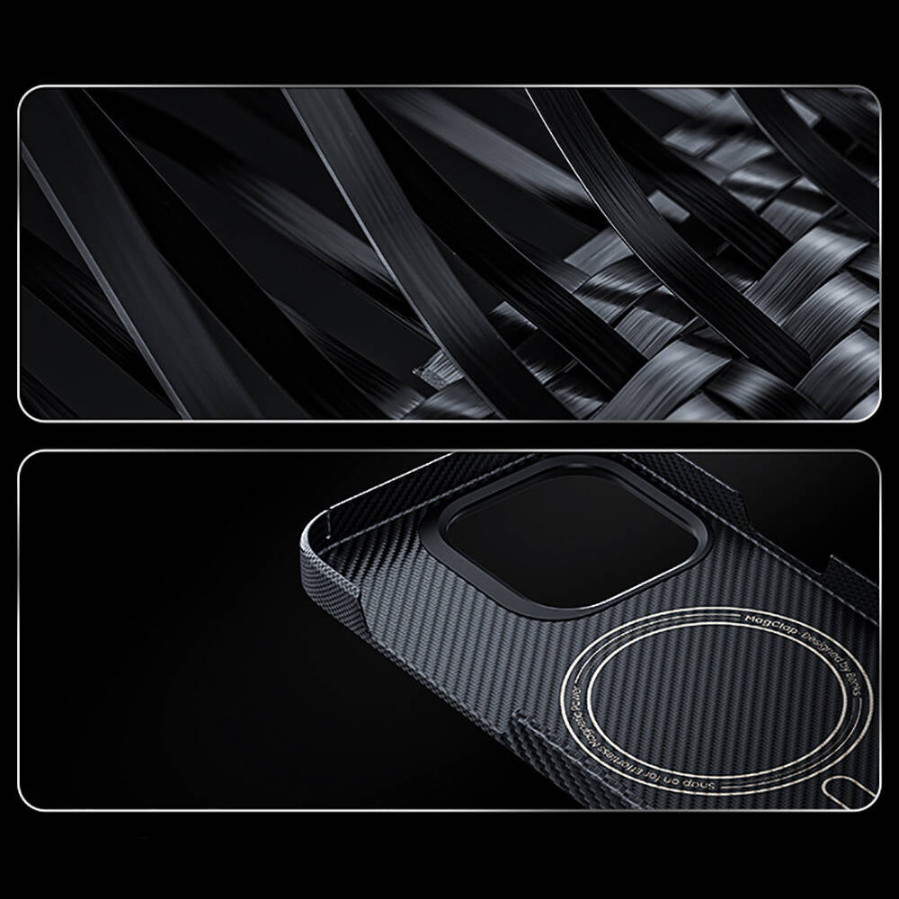 iPhone 14 Pro Kılıf Magsafe Şarj Özellikli Karbon Fiber Benks Montage ArmorAir Kevlar Kapak