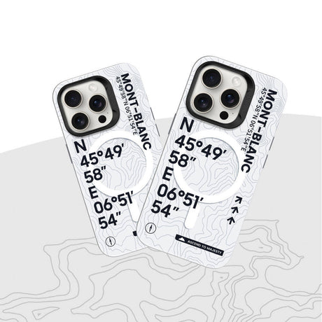 iPhone 14 Pro Kılıf Magsafe Şarj Özellikli Koordinat Yazı Desenli Benks Summit Serisi Kapak