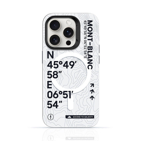 iPhone 14 Pro Kılıf Magsafe Şarj Özellikli Koordinat Yazı Desenli Benks Summit Serisi Kapak