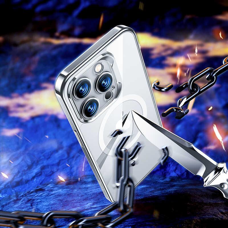 iPhone 14 Pro Kılıf Magsafe Şarj Özellikli Premium Cam Arka Yüzey Benks Electroplated Kapak