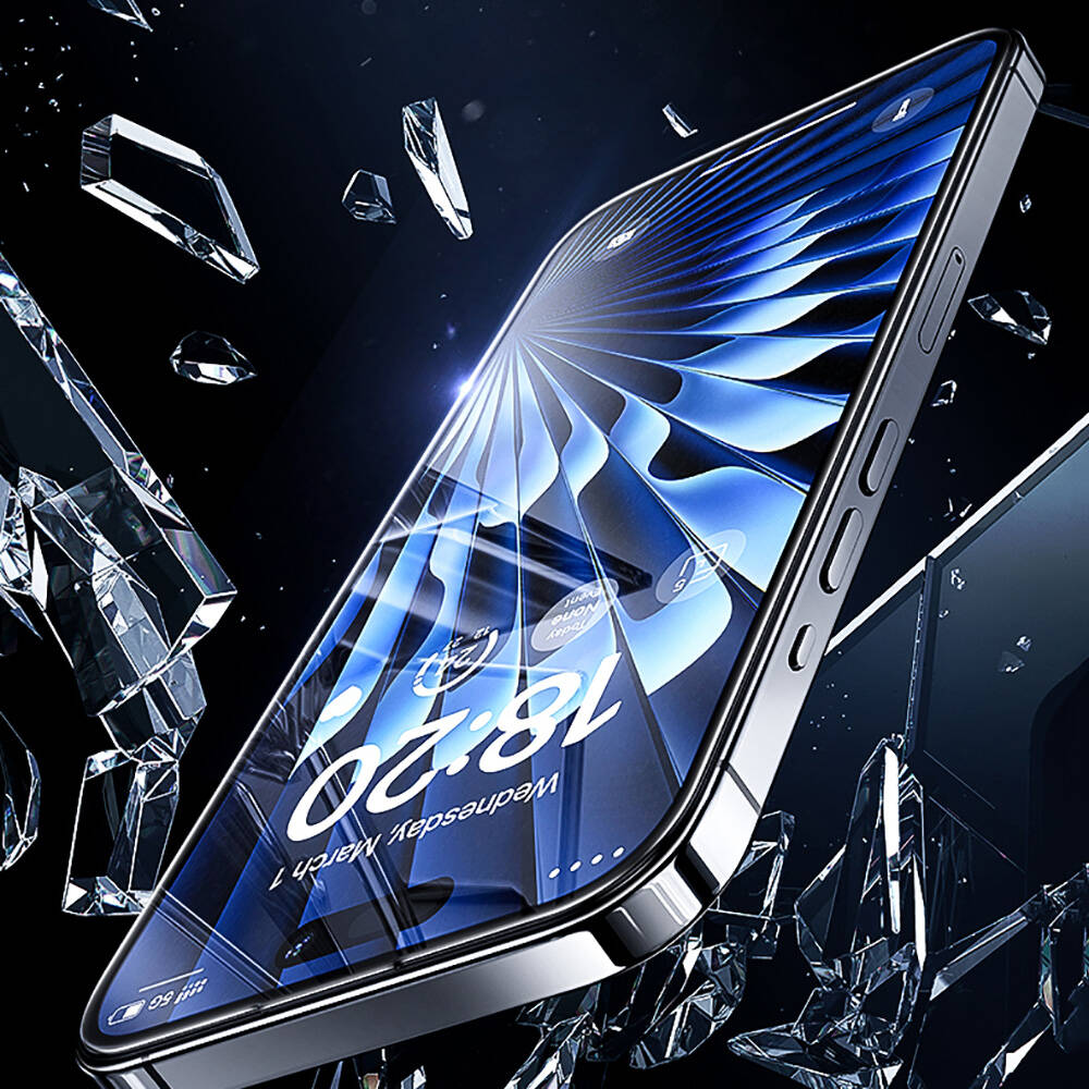 iPhone 14 Pro Max / 15 Plus uyumlu Benks Glass Warrior HD Cam Ekran Koruyucu + Kolay Uygulama Aparatlı