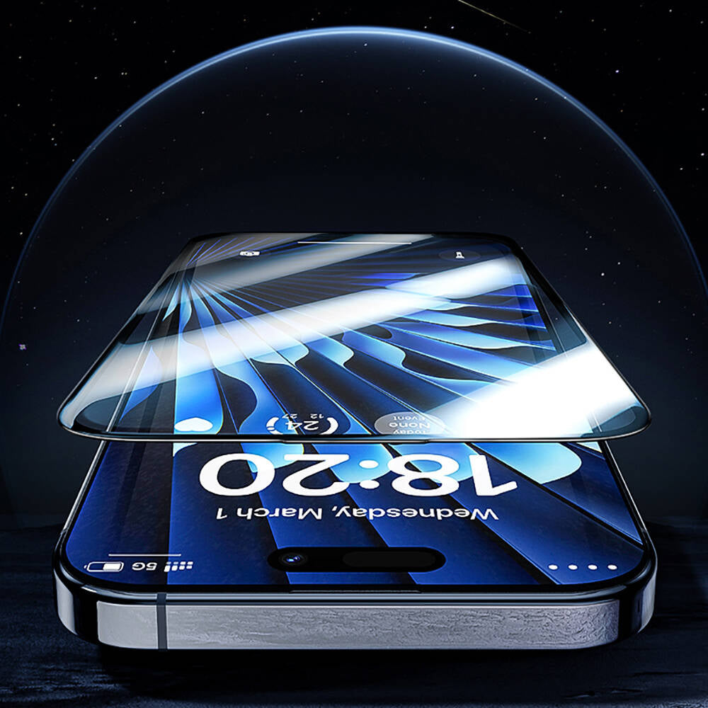 iPhone 14 Pro Max / 15 Plus uyumlu Benks Glass Warrior HD Cam Ekran Koruyucu + Kolay Uygulama Aparatlı