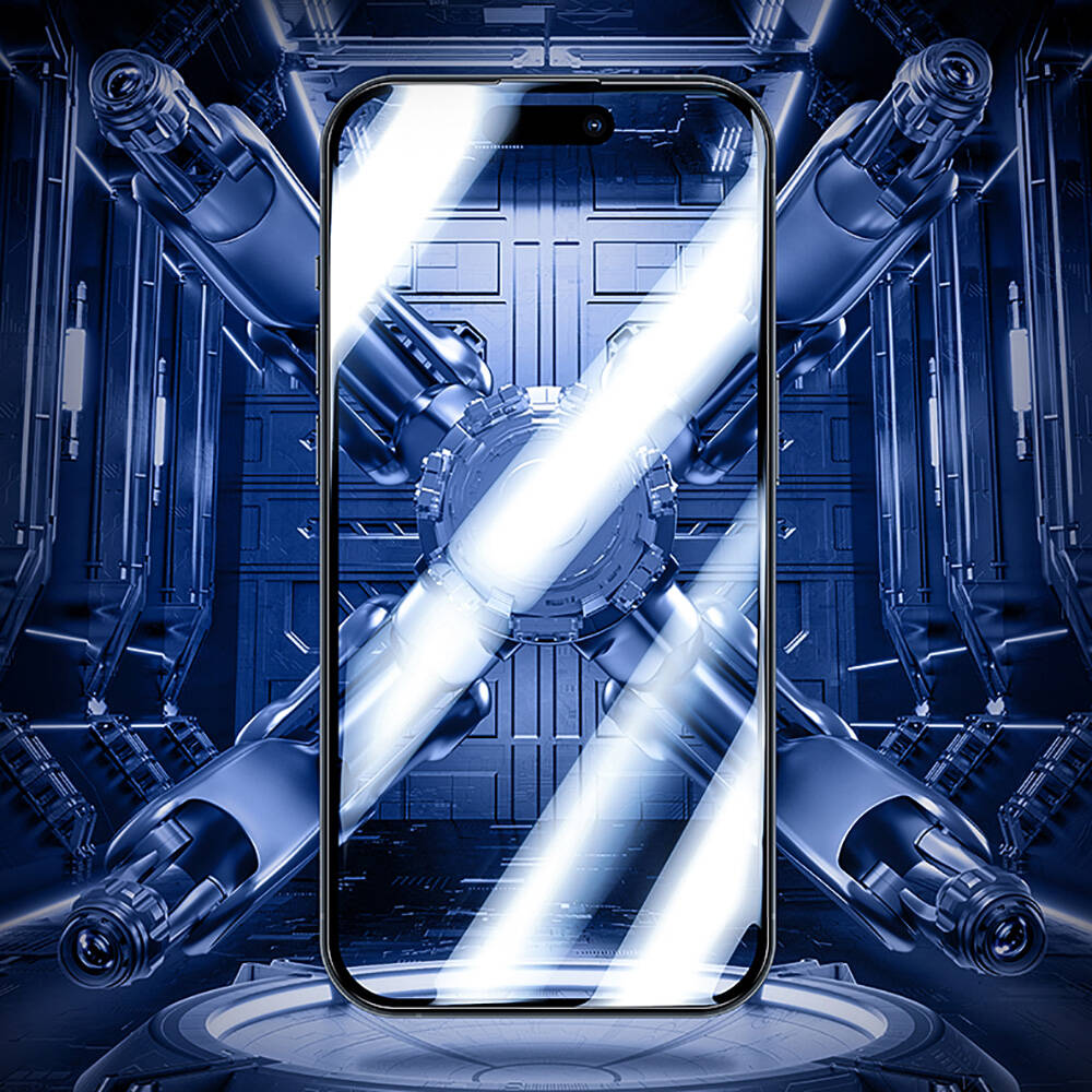 iPhone 14 Pro Max / 15 Plus uyumlu Benks Glass Warrior HD Cam Ekran Koruyucu + Kolay Uygulama Aparatlı