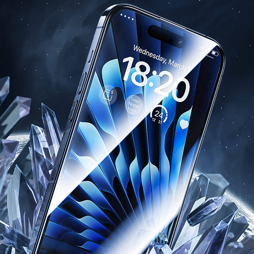 iPhone 14 Pro Max / 15 Plus Benks Glass Warrior Safir Coating Ekran Koruyucu + Kolay Uygulama Aparatlı