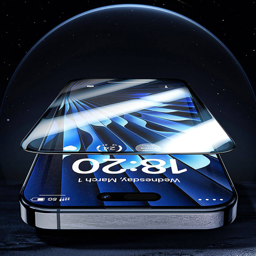iPhone 14 Pro Max / 15 Plus uyumlu Benks Glass Warrior Safir Coating Ekran Koruyucu + Kolay Uygulama Aparatlı