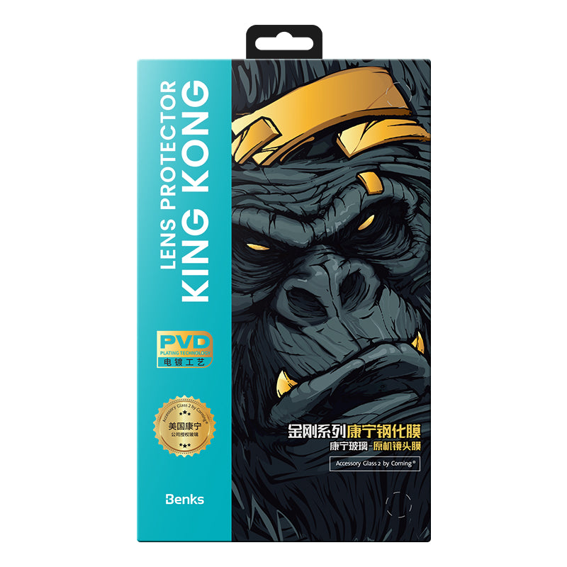 iPhone 14 Pro Max / 14 Pro uyumlu Benks King Kong PVD Kamera Lens Koruyucu
