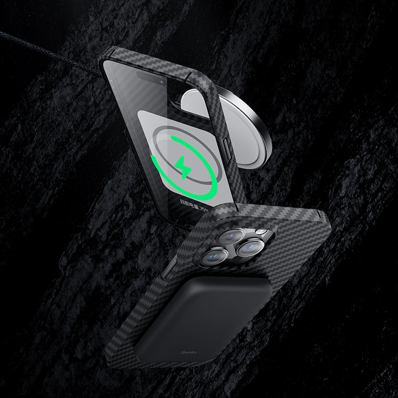 iPhone 14 Pro Max Kılıf Magsafe Özellikli Karbon Fiber Benks Essential Kevlar Kapak