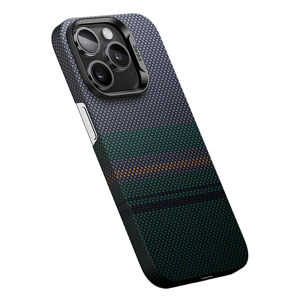 iPhone 14 Pro Max Kılıf Magsafe Şarj Özellikli Karbon Fiber Tasarımlı Benks Aurora ArmorAir Kevlar Kapak