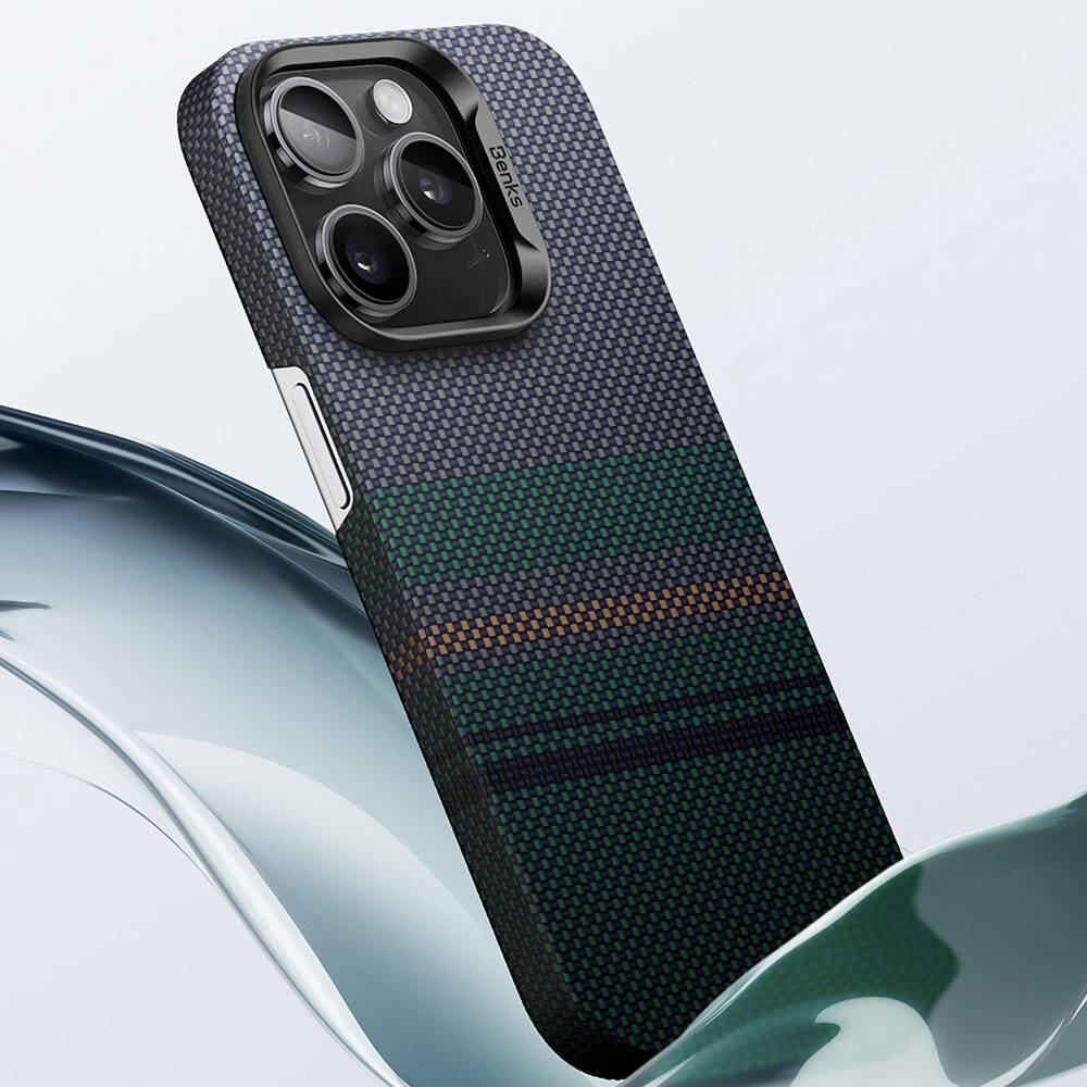 iPhone 14 Pro Max Kılıf Magsafe Şarj Özellikli Karbon Fiber Tasarımlı Benks Aurora ArmorAir Kevlar Kapak