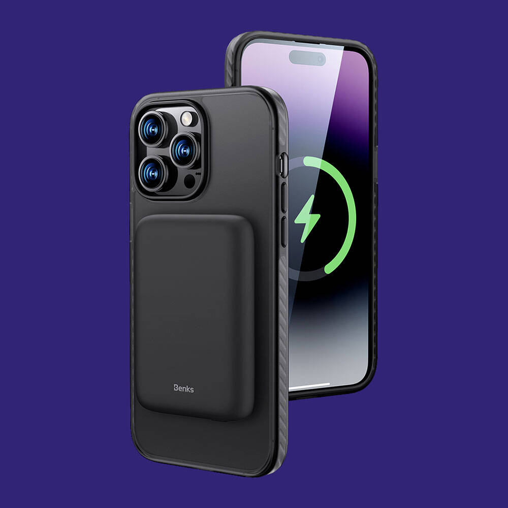 iPhone 14 Pro Max Kılıf Magsafe Şarj Özellikli Mat Arka Yüzey Benks Drop Resistance Kapak