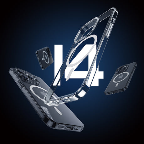 iPhone 14 Pro Max Kılıf Wireless Şarj Destekli Benks Yeni Magnetik Crystal PC Kapak