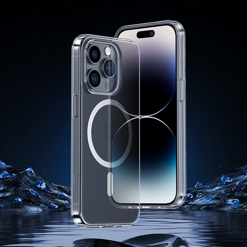 iPhone 14 Pro Max Kılıf Wireless Şarj Destekli Benks Yeni Magnetik Crystal PC Kapak