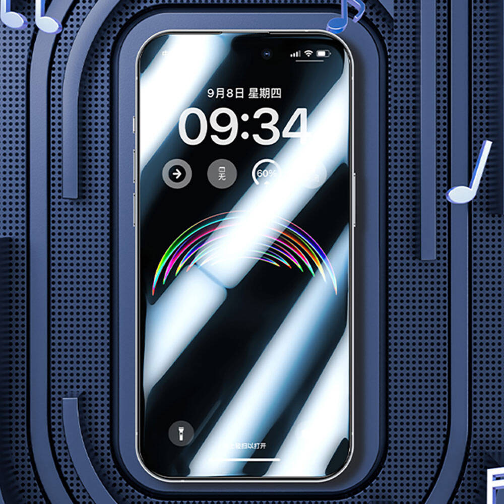 iPhone 14 Pro / 15 uyumlu Benks Anti-Dust Toz Önleyici Özellikli Gaming Ekran Koruyucu