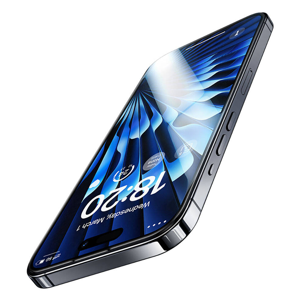 iPhone 14 Pro / 15 uyumlu Benks Glass Warrior Safir Coating Ekran Koruyucu + Kolay Uygulama Aparatlı