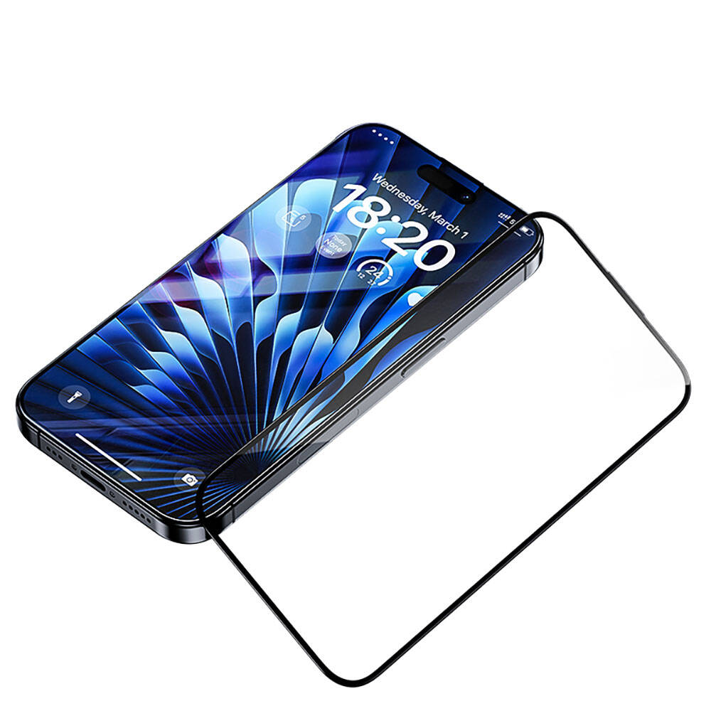 iPhone 14 Pro / 15 uyumlu Benks Glass Warrior Safir Coating Ekran Koruyucu + Kolay Uygulama Aparatlı