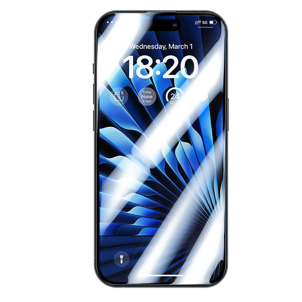 iPhone 14 Pro / 15 uyumlu Benks Glass Warrior Safir Coating Ekran Koruyucu + Kolay Uygulama Aparatlı