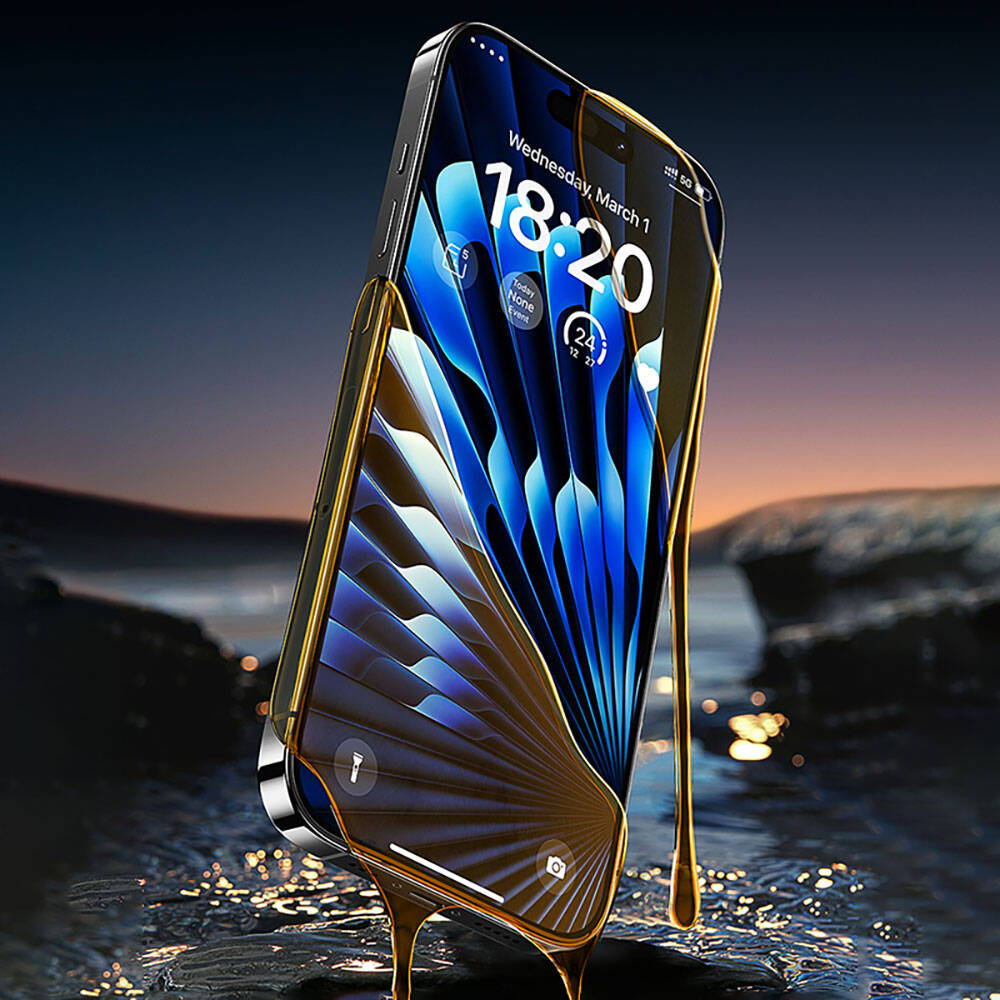 iPhone 14 Pro / 15 uyumlu Benks Glass Warrior Safir Coating Ekran Koruyucu + Kolay Uygulama Aparatlı