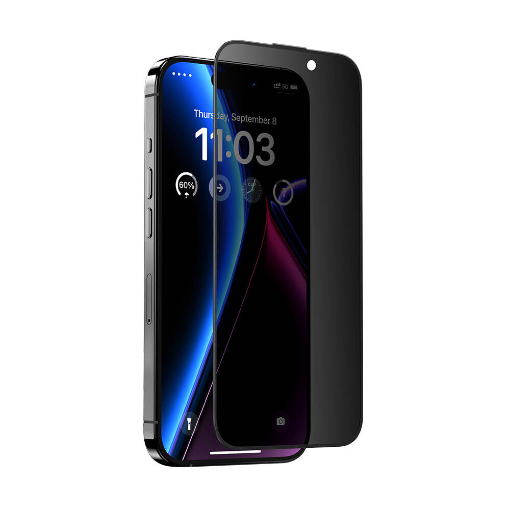 iPhone 14 Pro / 15 uyumlu Benks V Pro Ultra Shield Privacy 0.3mm Ekran Koruyucu + Kolay Uygulama Aparatlı