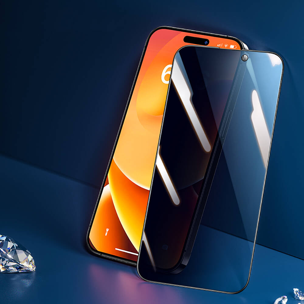 iPhone 14 Pro / 15 Hidrofobik Ve Oleofobik Özellikli Benks Privacy Air Shield Ekran Koruyucu 10'lu Paket