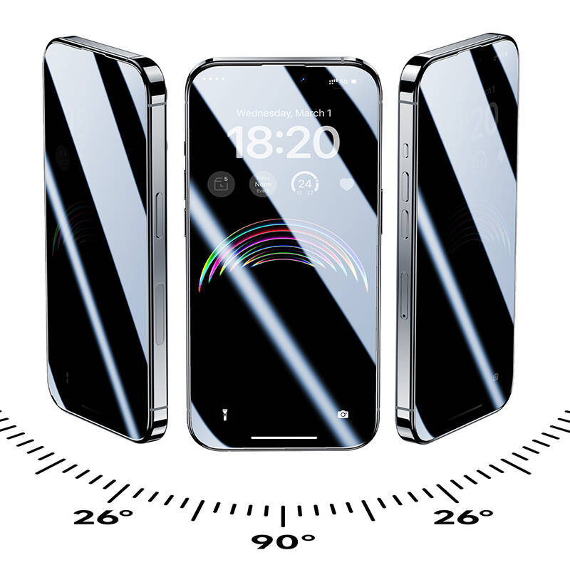 iPhone 14 Pro Max / 15 Plus uyumlu Hidrofobik Ve Oleofobik Özellikli Benks Privacy Air Shield Ekran Koruyucu 10'lu Paket