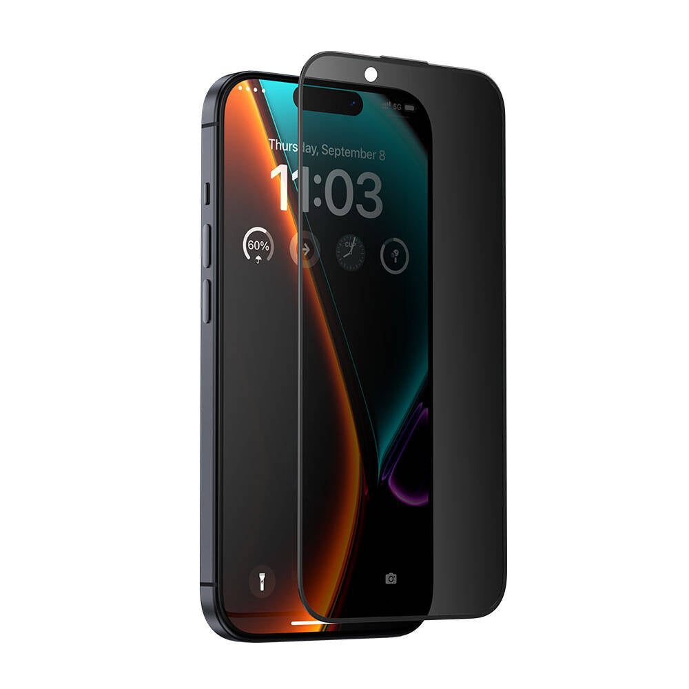 iPhone 14 Pro Max / 15 Plus uyumlu Hidrofobik Ve Oleofobik Özellikli Benks Privacy Air Shield Ekran Koruyucu 10'lu Paket