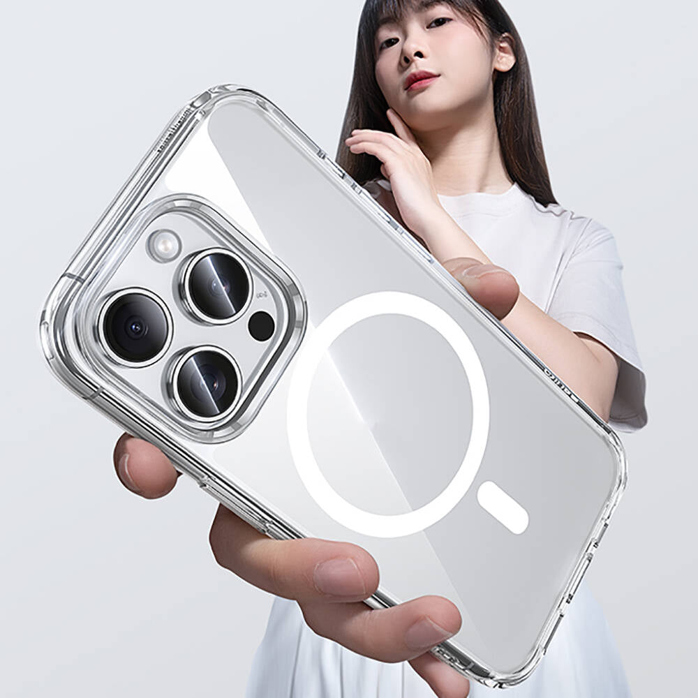 iPhone 15 Pro Kılıf Magsafe Şarj Özellikli Airbagli Şeffaf Benks LucentPro Serisi Kapak