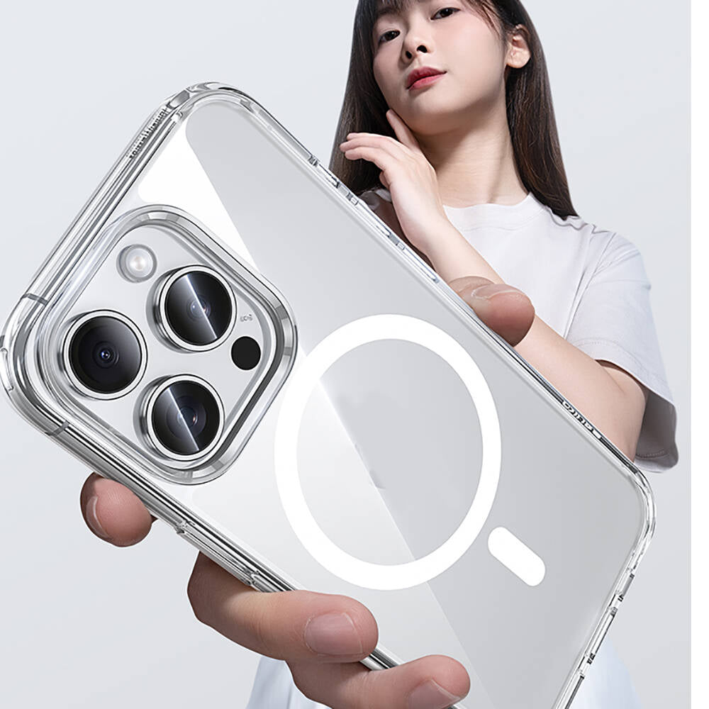 iPhone 15 Pro Kılıf Magsafe Şarj Özellikli Airbagli Şeffaf Benks LucentPro Serisi Kapak