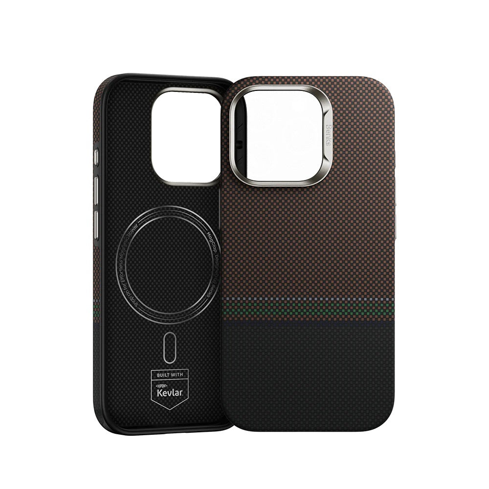 iPhone 15 Pro Kılıf Magsafe Şarj Özellikli Karbon Fiber Tasarımlı Benks Prestige ArmorPro Kevlar Kapak