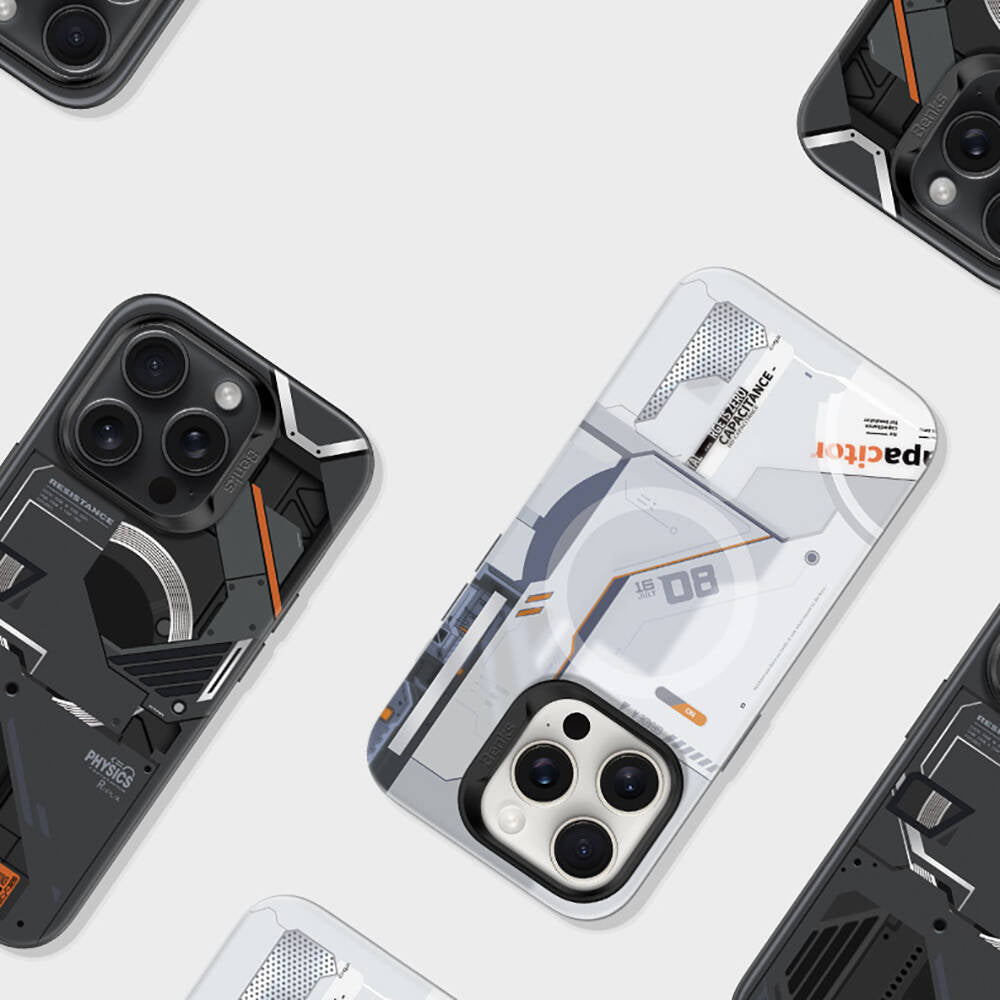 iPhone 15 Pro Kılıf MagSafe Şarj Özellikli Mekanik Tasarımlı Benks Perspective Serisi Kapak