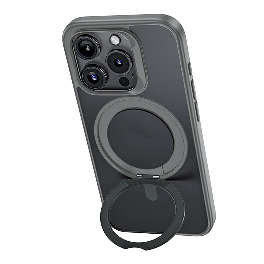 iPhone 15 Pro Max Kılıf Magsafe Şarj Özellikli 360° Dönebilen Benks Pop Stand Kapak