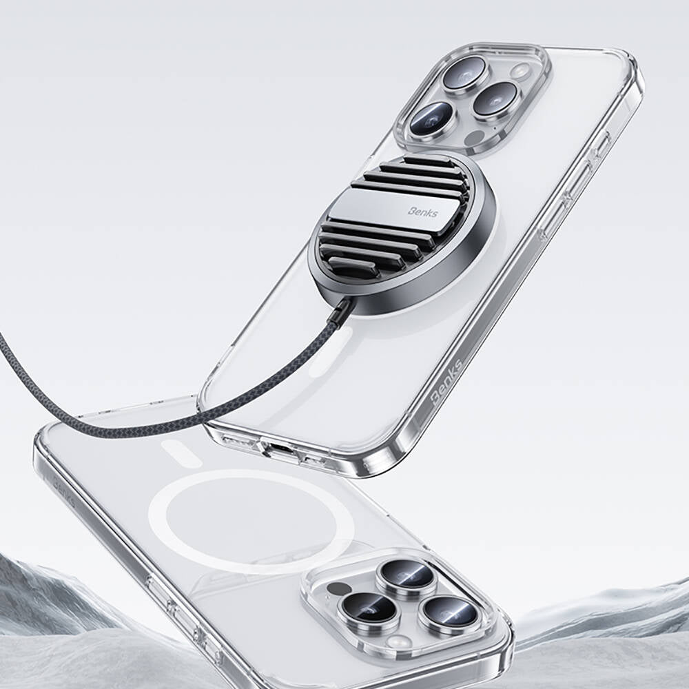 iPhone 15 Pro Max Kılıf Magsafe Şarj Özellikli Airbagli Şeffaf Benks LucentPro Serisi Kapak