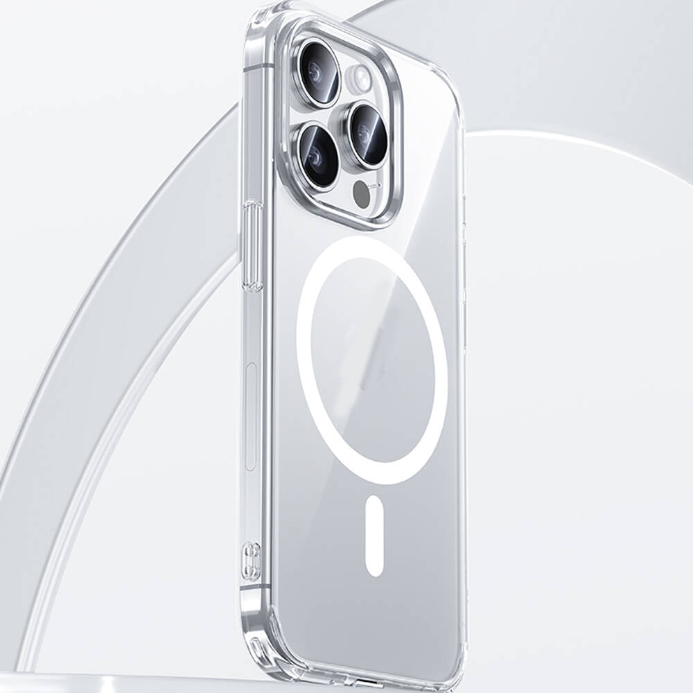 iPhone 15 Pro Max Kılıf Magsafe Şarj Özellikli Airbagli Şeffaf Benks LucentPro Serisi Kapak