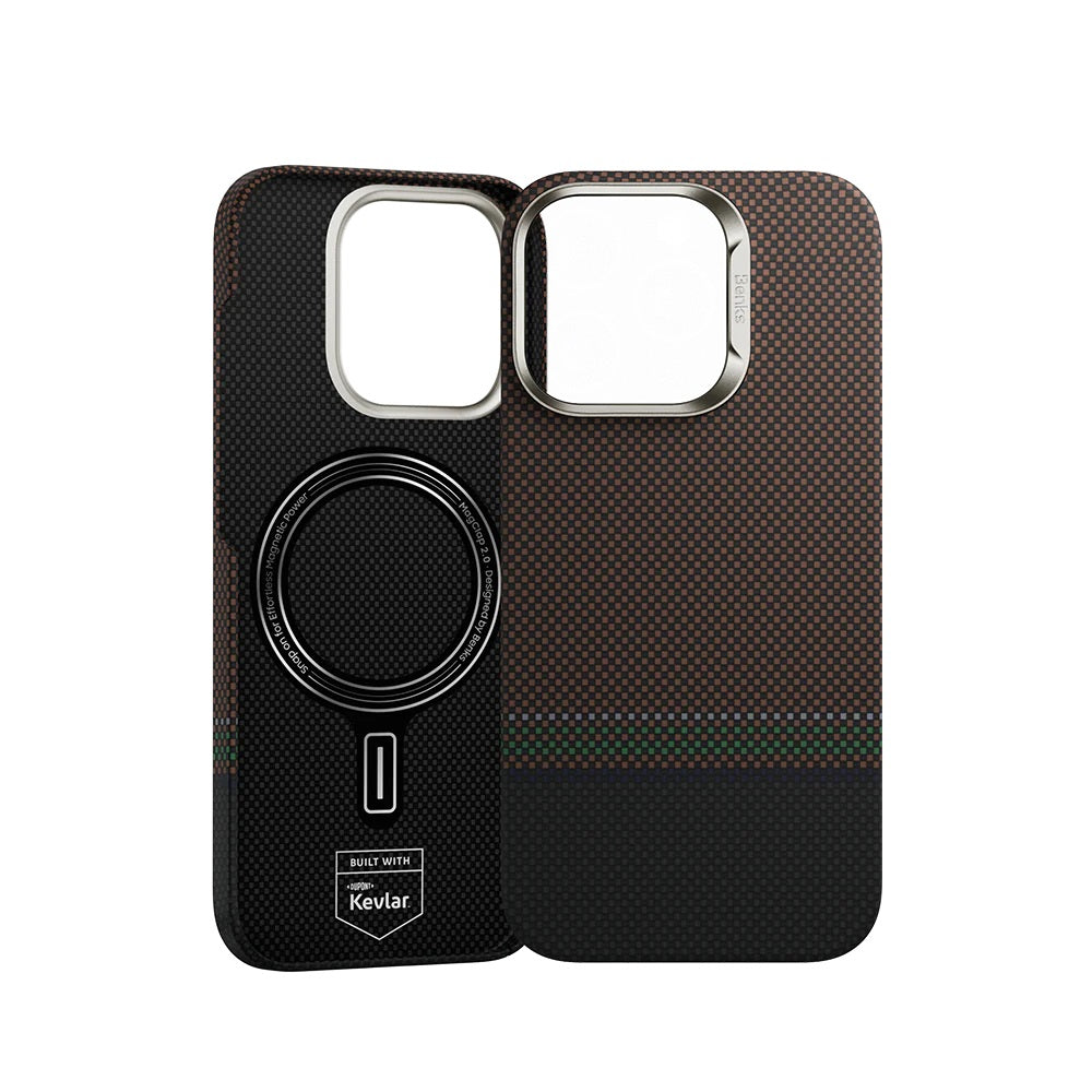 iPhone 15 Pro Max Kılıf Magsafe Şarj Özellikli Karbon Fiber Tasarımlı Benks Prestige ArmorAir Kevlar Kapak