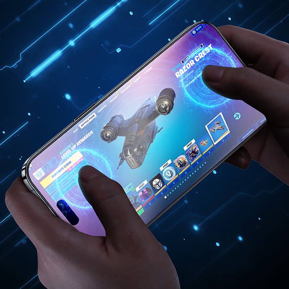 iPhone 14 Pro / 15 / 16 uyumlu Benks JoyTouch Mat Oyun Ekran Koruyucu + Kolay Uygulama Aparatı