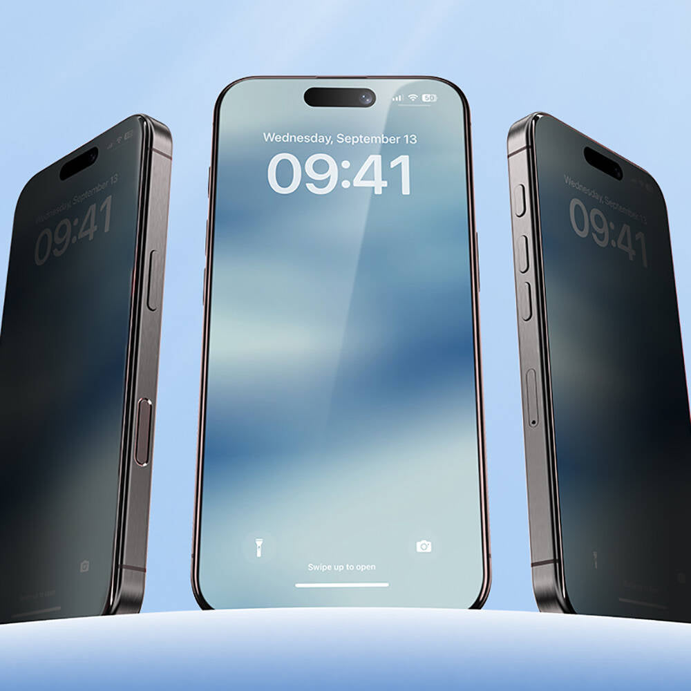 iPhone 14 Pro / 15 / 16 uyumlu Benks Ultra Shield 0.4mm Privacy Ekran Koruyucu + Kolay Uygulama Aparatlı
